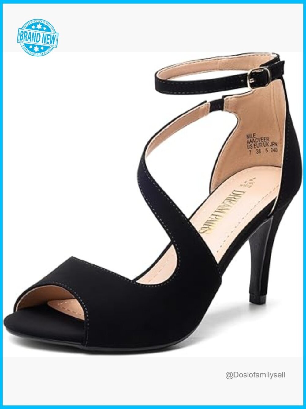 Elegant Stiletto Heeled Sandals Open Toe Ankle Strap Strappy Dressy Heels